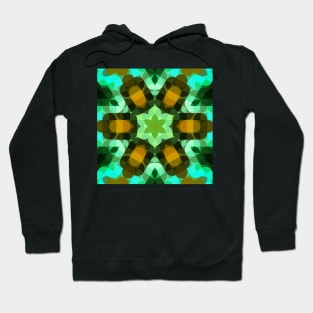 Retro Mandala Flower Teal and Orange Hoodie